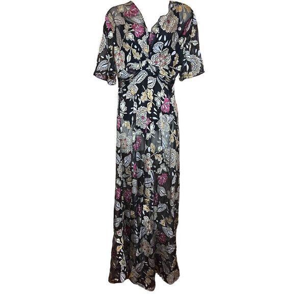 rag & bone Tamar Black  Floral Dress NWT Size 6 - Picture 8 of 14